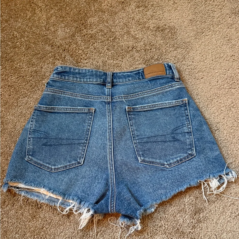 American Eagle Outfitters Ripped Blue Jean Shorts - Picture 4 of 4